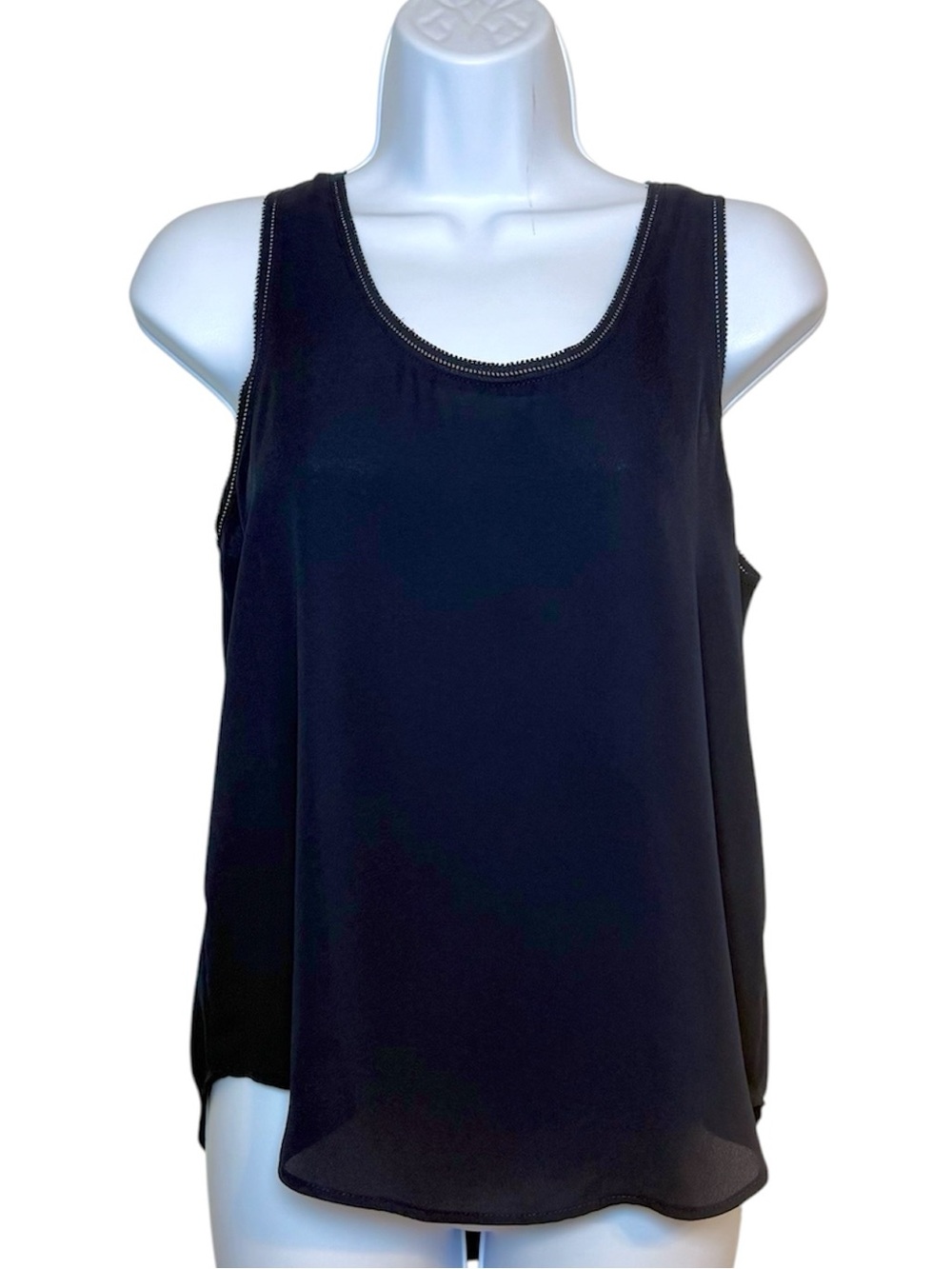 Banana Republic Navy Blue Sleeveless Blouse Tank Top Lightweight Scoop Neck